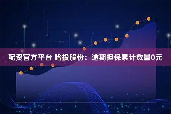 配资官方平台 哈投股份：逾期担保累计数量0元